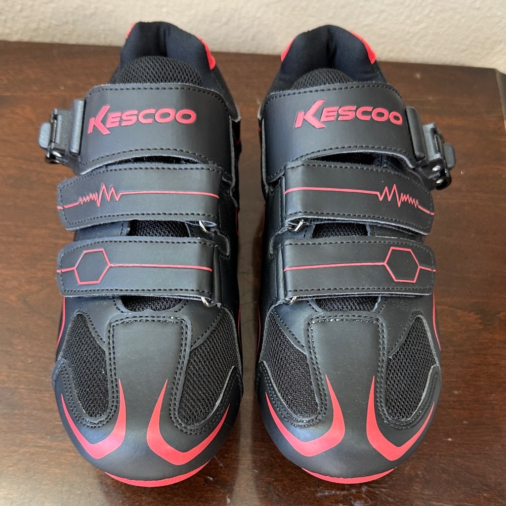 Kescoo Women's Black and Red Cycling Shoes